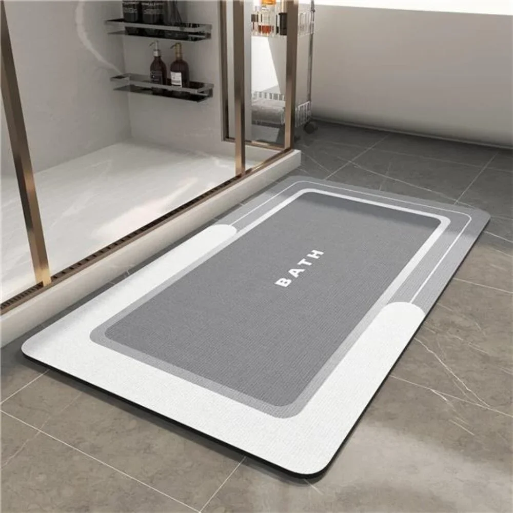 Bath Mat-Bathroom Mat Rug NonSlip Super Absorbent Stain Resistant Quick Dry Thin